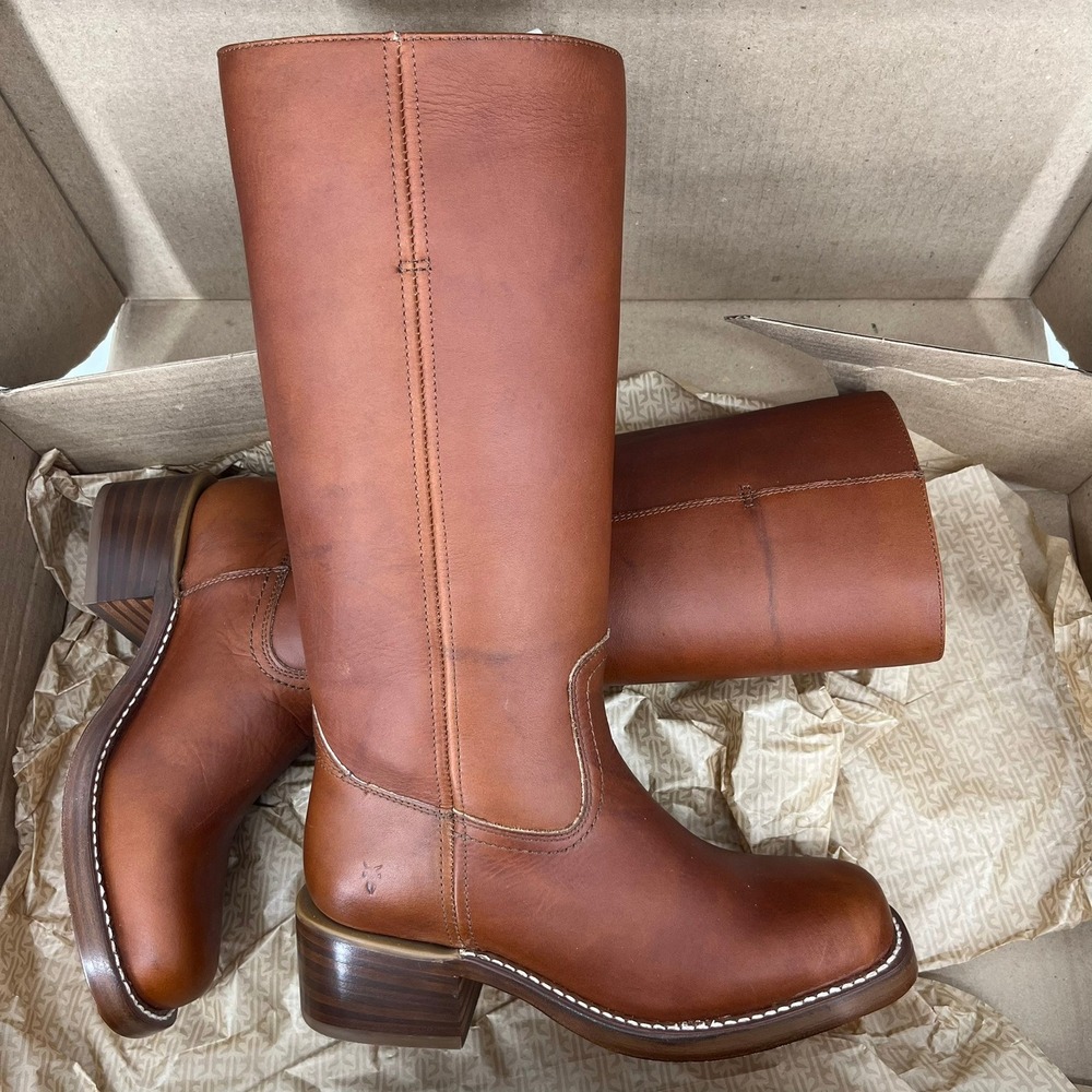 Frye Campus 14L Saddle Leather Tall Boots 77050 3477050-SDL Womens 6.5 M NEW